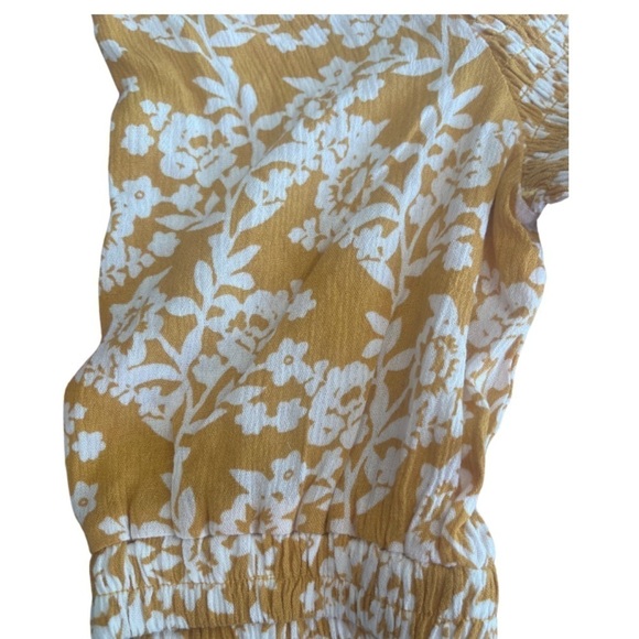 Melloday Cropped Floral Blouse Yellow and White - Picture 8 of 8